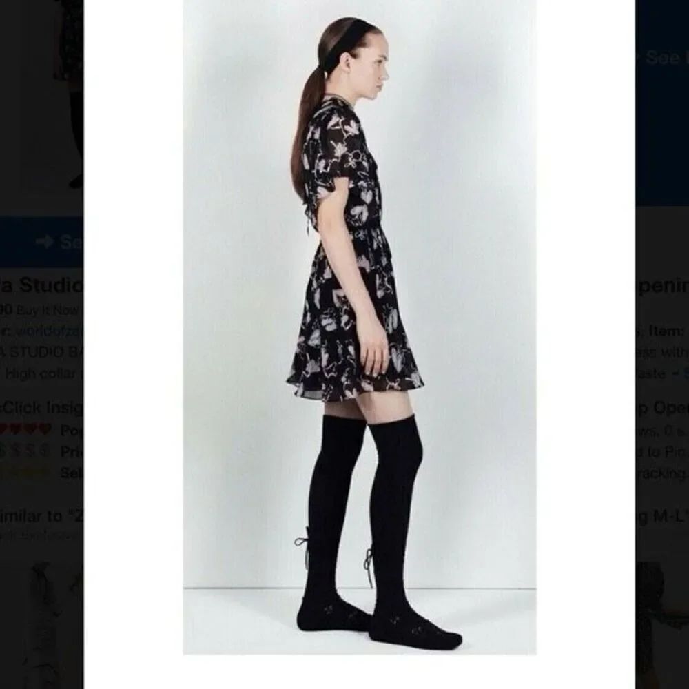 ✨ZARA STUDIO BALLET PRINT RUFFLE SZ XS/S DRESS✨ - Picture 2 of 11